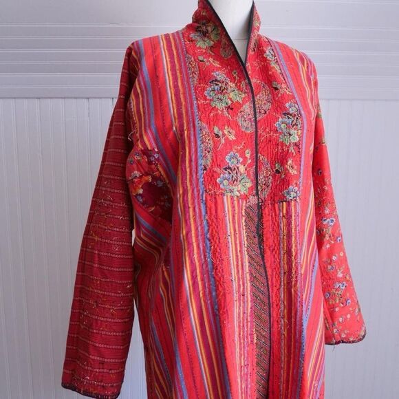 Stunning vintage Turkmen Chodor tribe handmade robe/jacket/duster - Picture 10 of 12